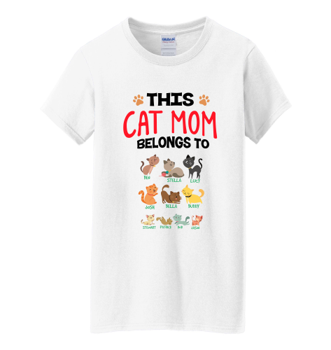 Customized This Cat Mom Belongs To? Up to 10 Names