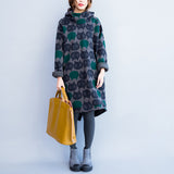 Cat Print Casual Turtleneck Dress