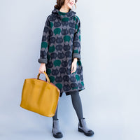 Cat Print Casual Turtleneck Dress