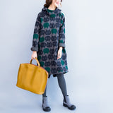Cat Print Casual Turtleneck Dress