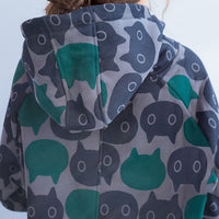 Cat Print Casual Turtleneck Dress
