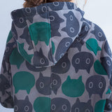Cat Print Casual Turtleneck Dress