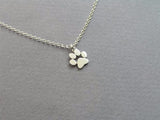 Cat Paw Print Pendant  Statement Necklace