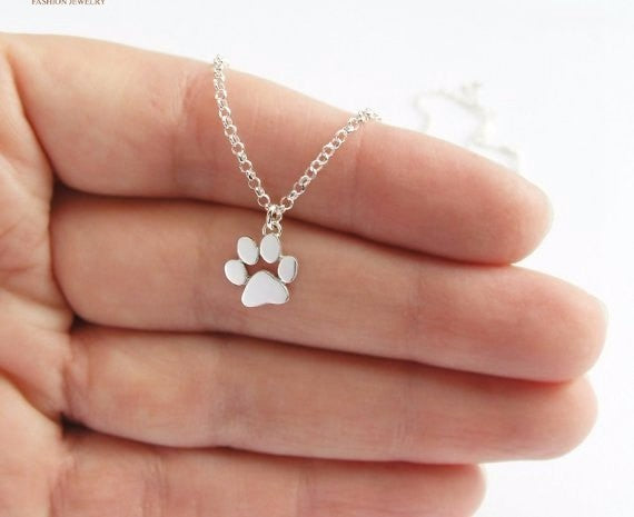 Cat Paw Print Pendant  Statement Necklace