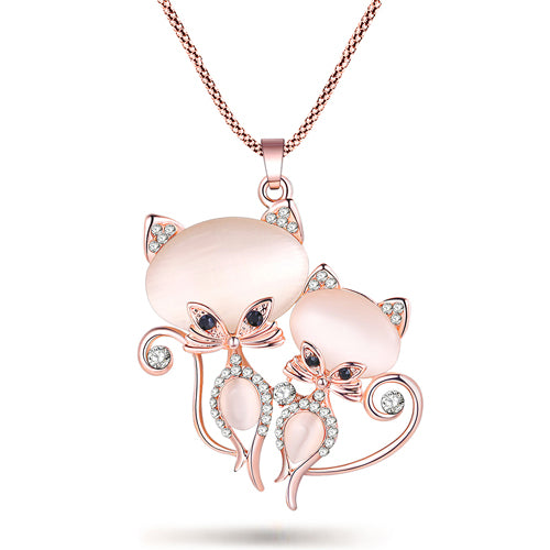 Cat Necklace Long Pendant