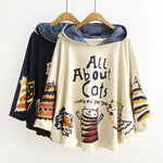 2017 New Autumn And Winter Hoodies Hooded Loose Print Cat