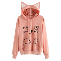 Lovely Cat Printed Long Sleeve Sweatshirt