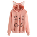 Lovely Cat Printed Long Sleeve Sweatshirt