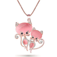 Cat Necklace Long Pendant