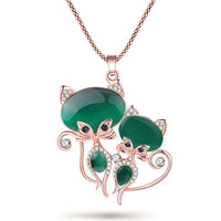 Cat Necklace Long Pendant