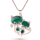 Cat Necklace Long Pendant