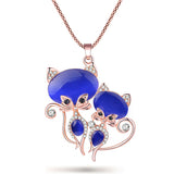 Cat Necklace Long Pendant