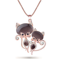 Cat Necklace Long Pendant