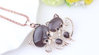 Cat Necklace Long Pendant